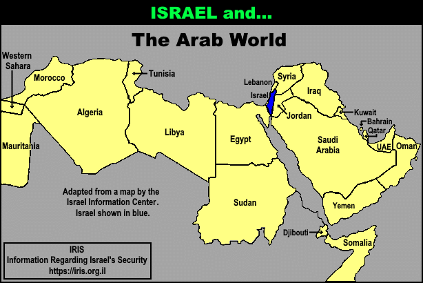 Size Comparison of Israel and the Arab World