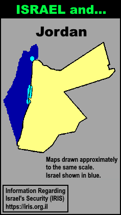 Size Comparison Map of Israel and Jordan