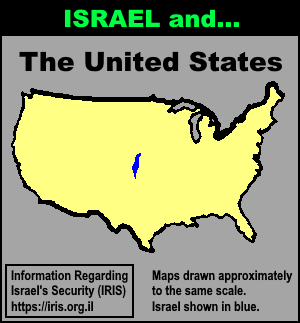 Size Comparison Map of Israel and the United States