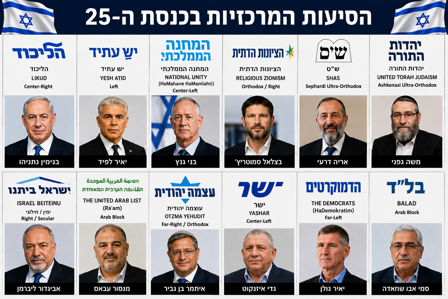 Israeli Political Parties and Leaders